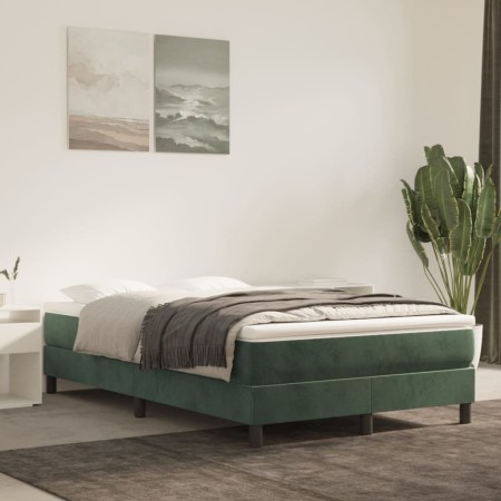Cama box spring con colchón terciopelo verde oscuro 120x200 cm de vidaXL, Camas y somieres - Ref: Foro24-3144324, Precio: 337...