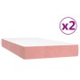 Cama box spring con colchón terciopelo rosa 200x200 cm de vidaXL, Camas y somieres - Ref: Foro24-3144356, Precio: 485,59 €, D...