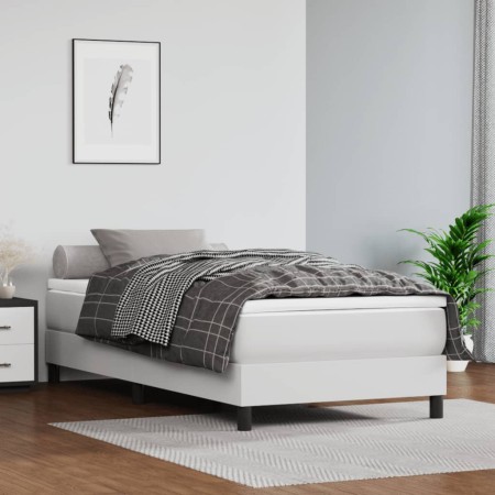 Cama box spring con colchón cuero sintético blanco 80x200 cm de vidaXL, Camas y somieres - Ref: Foro24-3144226, Precio: 271,7...