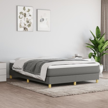 Cama box spring con colchón tela gris oscuro 140x190 cm de vidaXL, Camas y somieres - Ref: Foro24-3144168, Precio: 429,45 €, ...