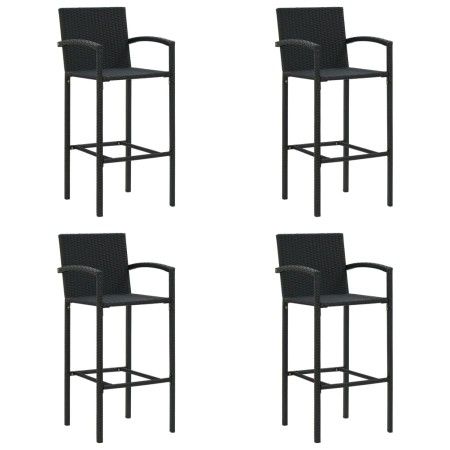 Taburetes de cocina 4 unidades ratán sintético negro de vidaXL, Sillas de jardín - Ref: Foro24-313455, Precio: 201,24 €, Desc...