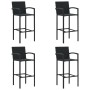 Taburetes de cocina 4 unidades ratán sintético negro de vidaXL, Sillas de jardín - Ref: Foro24-313455, Precio: 201,24 €, Desc...