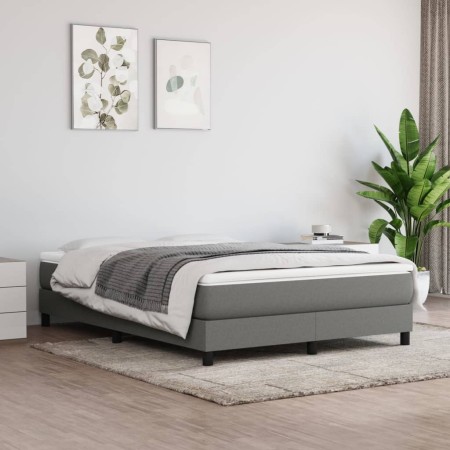 Cama box spring con colchón tela gris oscuro 160x200 cm de vidaXL, Camas y somieres - Ref: Foro24-3144086, Precio: 449,45 €, ...