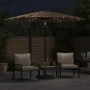 Sombrilla de jardín con LEDs poste acero marrón 268x268x226 cm en Sombrillas | Comprar online en Foru.es