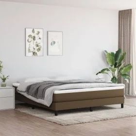Box spring bed with dark brown fabric mattress 180x200 cm by vidaXL, Beds and slatted bases - Ref: Foro24-3144096, Price: 480...
