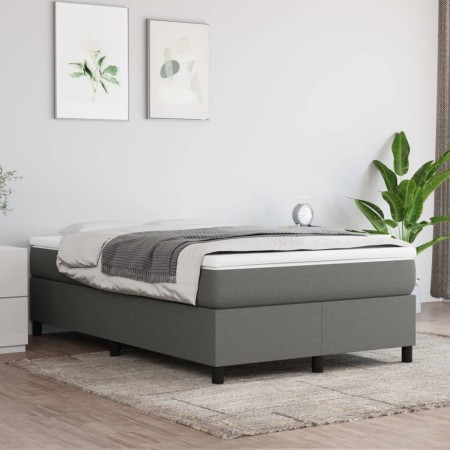 Cama box spring con colchón tela gris oscuro 120x200 cm de vidaXL, Camas y somieres - Ref: Foro24-3144408, Precio: 375,66 €, ...