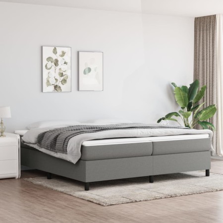Cama box spring con colchón tela gris oscuro 200x200 cm de vidaXL, Camas y somieres - Ref: Foro24-3144448, Precio: 545,23 €, ...