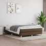 Cama box spring con colchón tela marrón oscuro 140x200 cm de vidaXL, Camas y somieres - Ref: Foro24-3144178, Precio: 379,48 €...