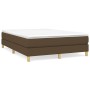 Cama box spring con colchón tela marrón oscuro 140x200 cm de vidaXL, Camas y somieres - Ref: Foro24-3144178, Precio: 379,48 €...