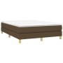Cama box spring con colchón tela marrón oscuro 140x200 cm de vidaXL, Camas y somieres - Ref: Foro24-3144178, Precio: 379,48 €...