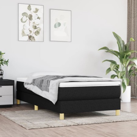 Cama box spring con colchón tela negro 100x200 cm de vidaXL, Camas y somieres - Ref: Foro24-3144153, Precio: 274,94 €, Descue...