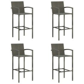 Taburetes de cocina 4 unidades ratán sintético gris de vidaXL, Sillas de jardín - Ref: Foro24-313456, Precio: 171,83 €, Descu...