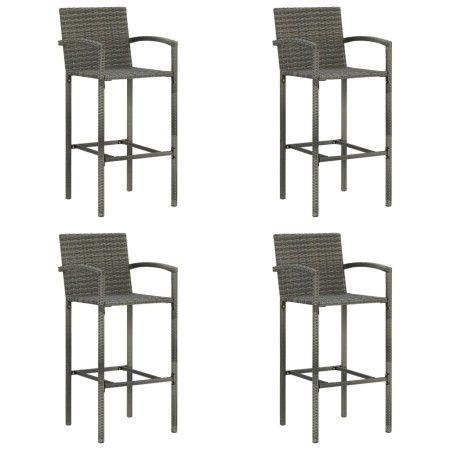 Taburetes de cocina 4 unidades ratán sintético gris de vidaXL, Sillas de jardín - Ref: Foro24-313456, Precio: 171,83 €, Descu...