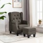 Sillón con taburete reposapiés de tela gris taupe de vidaXL, Sillones - Ref: Foro24-320159, Precio: 281,94 €, Descuento: %