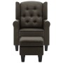 Sillón con taburete reposapiés de tela gris taupe de vidaXL, Sillones - Ref: Foro24-320159, Precio: 281,94 €, Descuento: %