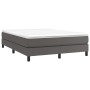 Cama box spring con colchón cuero sintético gris 140x200 cm de vidaXL, Camas y somieres - Ref: Foro24-3144265, Precio: 401,02...