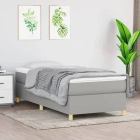 Boxspringbett mit hellgrauer Stoffmatratze 100x200 cm von vidaXL, Betten und Lattenroste - Ref: Foro24-3144498, Preis: 286,41...