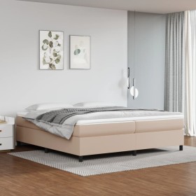 Cama box spring con colchón cuero sintético capuchino 200x200cm de vidaXL, Camas y somieres - Ref: Foro24-3144631, Precio: 53...