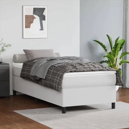 Boxspringbett mit weißer Kunstledermatratze 100x200 cm von vidaXL, Betten und Lattenroste - Ref: Foro24-3144591, Preis: 296,0...