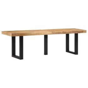 Banco de madera maciza de mango rugosa y acero 160 cm en Bancos para recibidores y almacenamiento | Comprar online en Foru.es