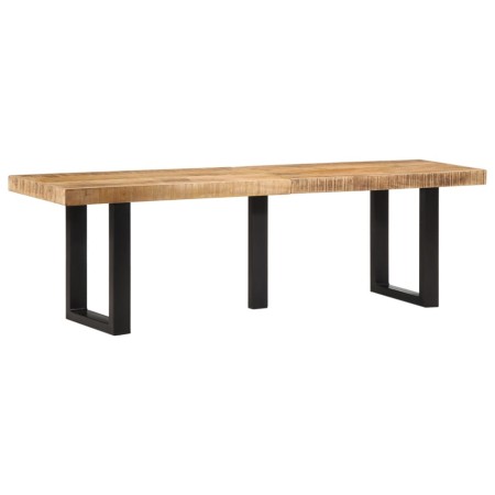 Banco de madera maciza de mango rugosa y acero 160 cm en Bancos para recibidores y almacenamiento | Comprar online en Foru.es