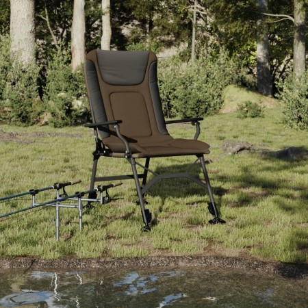 Silla de pesca con reposabrazos plegable taupe en Sillas de jardín | Comprar online en Foru.es
