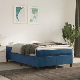 Boxspringbett mit dunkelblauer Samtmatratze 120x200 cm von vidaXL, Betten und Lattenroste - Ref: Foro24-3144673, Preis: 370,5...