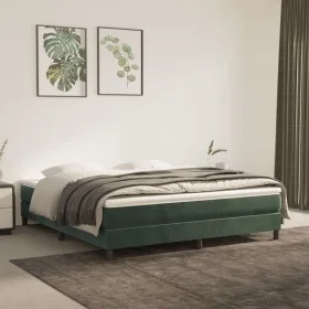 Cama box spring con colchón terciopelo verde oscuro 160x200 cm de vidaXL, Camas y somieres - Ref: Foro24-3144342, Precio: 432...