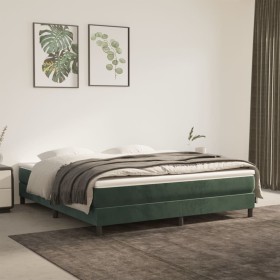 Cama box spring con colchón terciopelo verde oscuro 160x200 cm de vidaXL, Camas y somieres - Ref: Foro24-3144342, Precio: 443...