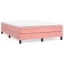 Cama box spring con colchón terciopelo rosa 140x190 cm de vidaXL, Camas y somieres - Ref: Foro24-3144332, Precio: 383,39 €, D...
