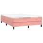 Cama box spring con colchón terciopelo rosa 140x190 cm de vidaXL, Camas y somieres - Ref: Foro24-3144332, Precio: 383,39 €, D...