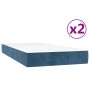 Cama box spring con colchón terciopelo azul oscuro 200x200 cm de vidaXL, Camas y somieres - Ref: Foro24-3144703, Precio: 547,...