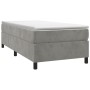 Cama box spring con colchón terciopelo gris claro 100x200 cm de vidaXL, Camas y somieres - Ref: Foro24-3144663, Precio: 271,6...