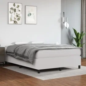 Cama box spring con colchón cuero sintético blanco 140x200cm de vidaXL, Camas y somieres - Ref: Foro24-3144609, Precio: 406,2...