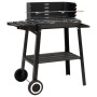 Barbacoa de carbón con ruedas acero negro de vidaXL, Barbacoas - Ref: Foro24-315386, Precio: 76,42 €, Descuento: %