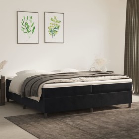 Cama box spring con colchón terciopelo negro 200x200 cm de vidaXL, Camas y somieres - Ref: Foro24-3144701, Precio: 523,01 €, ...