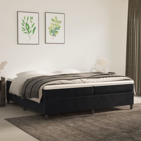 Cama box spring con colchón terciopelo negro 200x200 cm de vidaXL, Camas y somieres - Ref: Foro24-3144701, Precio: 523,01 €, ...