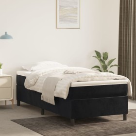 Cama box spring con colchón cuero sintético negro 90x190 cm de vidaXL, Camas y somieres - Ref: Foro24-3144653, Precio: 250,43...