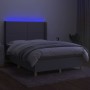 Cama box spring colchón y luces LED tela gris claro 140x200 cm de vidaXL, Camas y somieres - Ref: Foro24-3138797, Precio: 493...
