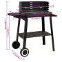 Barbacoa de carbón con ruedas acero negro de vidaXL, Barbacoas - Ref: Foro24-315386, Precio: 76,42 €, Descuento: %