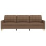 Sofá de 3 plazas de tela marrón 210 cm en Sofás | Comprar online en Foru.es