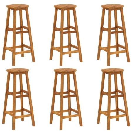 Taburetes de cocina 6 unidades madera maciza de acacia de vidaXL, Sillas de jardín - Ref: Foro24-310287, Precio: 243,42 €, De...