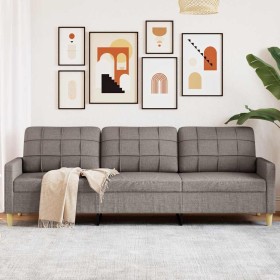 Sofá de 3 plazas de tela gris taupe 210 cm en Sofás | Comprar online en Foru.es