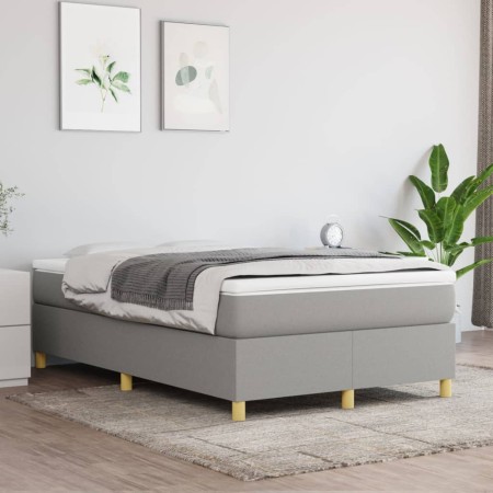 Cama box spring con colchón tela gris claro 120x200 cm de vidaXL, Camas y somieres - Ref: Foro24-3144506, Precio: 353,21 €, D...