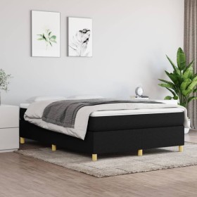 Cama box spring con colchón tela negro 140x190 cm de vidaXL, Camas y somieres - Ref: Foro24-3144516, Precio: 379,93 €, Descue...
