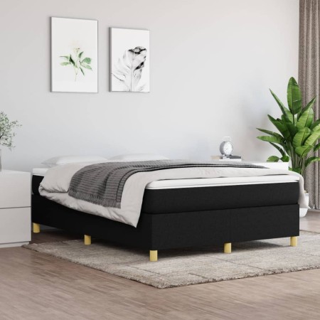 Cama box spring con colchón tela negro 140x190 cm de vidaXL, Camas y somieres - Ref: Foro24-3144516, Precio: 379,93 €, Descue...
