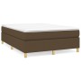 Cama box spring con colchón tela marrón oscuro 140x200 cm de vidaXL, Camas y somieres - Ref: Foro24-3144525, Precio: 403,05 €...