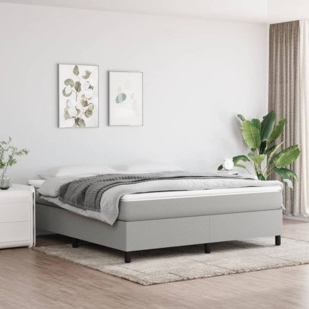 Cama box spring con colchón tela gris claro 180x200 cm de vidaXL, Camas y somieres - Ref: Foro24-3144439, Precio: 498,23 €, D...