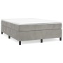 Cama box spring con colchón terciopelo gris claro 140x200 cm de vidaXL, Camas y somieres - Ref: Foro24-3144681, Precio: 388,5...