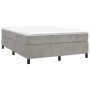 Cama box spring con colchón terciopelo gris claro 140x200 cm de vidaXL, Camas y somieres - Ref: Foro24-3144681, Precio: 388,5...
